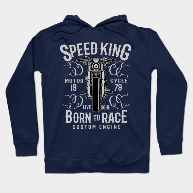 Speed King Motorcycle Hoodie by lionkingdesign